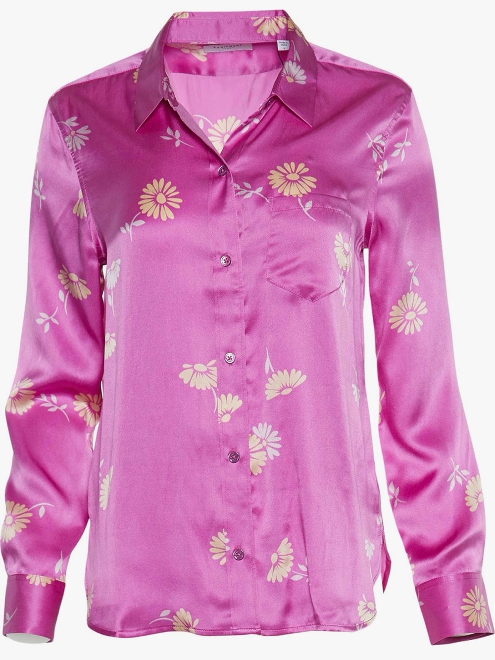 NEW Equipment Pink 100% Silk Leema Floral Button Down Silk Blouse - Picture 6 of 13